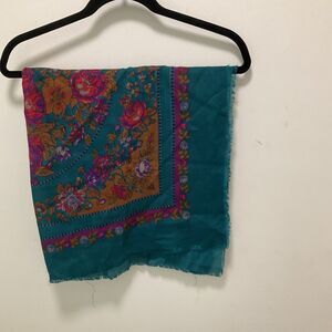 Glentex Vntg Scarf Teal Japan